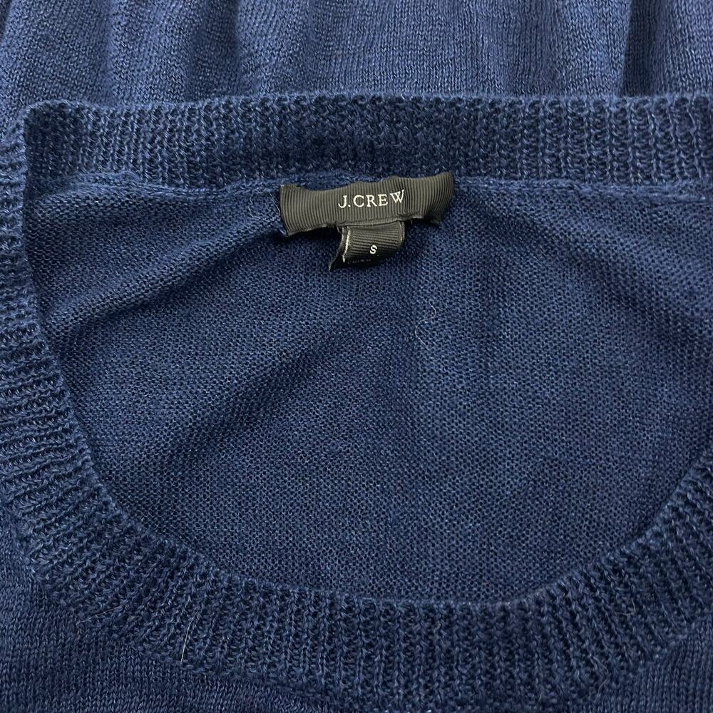 J. Crew Batwinged Crew Neck Sweater 3/4 Sleeve Blue Size XS - Picture 10 of 10